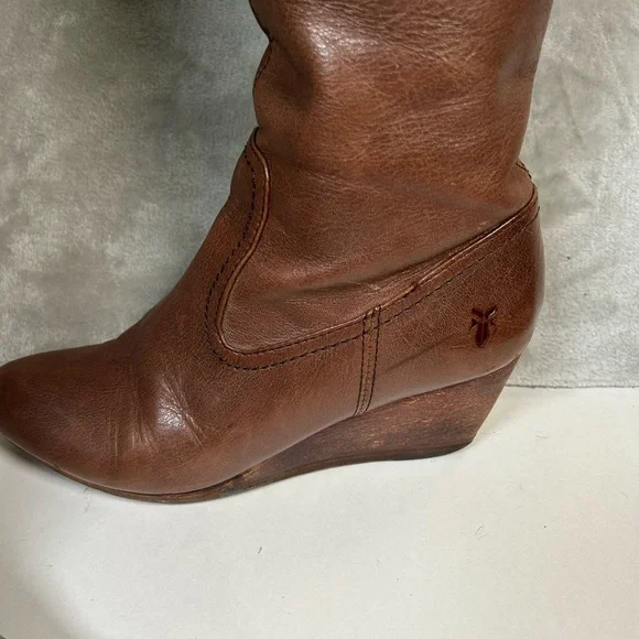 Frye missy tall leather wedge heel boots - Picture 2 of 16